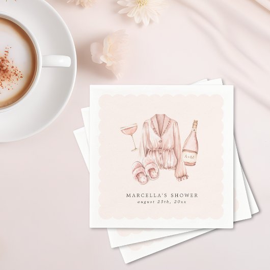 Serviette En Papier Enterrement de vie de jeune fille Pyjamas & Prosec