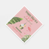 Serviette En Papier Enterrement de vie de jeune fille Rose Tropical Ch (Coin)