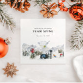 Serviette En Papier Enterrement de vie de jeune fille Ski Aquarelle Go