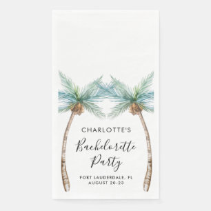 Serviette En Papier Enterrement de vie de jeune fille sous les palmier