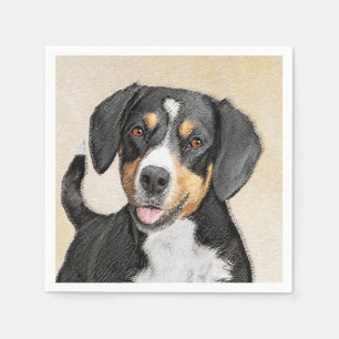 Serviette En Papier Entlebucher Mountain Dog Peinture - Art original
