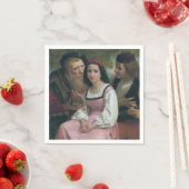Serviette En Papier Entre Riches et Amour (par Bouguereau) (En situation)