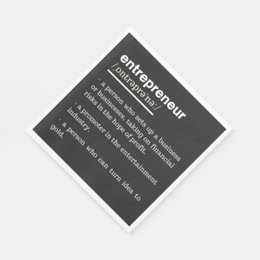 Serviette En Papier Entrepreneur Définition Amusant Propriétaire d'ent (Coin)