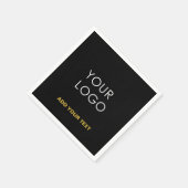 Serviette En Papier Entreprise personnalisable Ajouter Logo Noir moder (Coin)