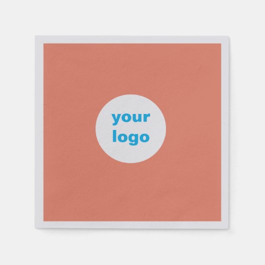 Serviette En Papier entreprise personnalisée logo nom simple blanc rou (Devant)