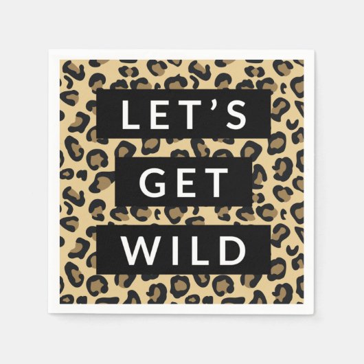 Serviette En Papier Entrons dans la folie, EVJF guépard (Devant)