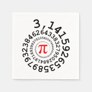 Serviette En Papier Enveloppe originale des chiffres Pi numéro 3,14..