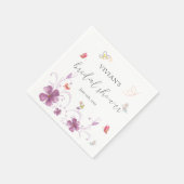 Serviette En Papier Enveloppement de mariage papillons floraux rose mo (Coin)