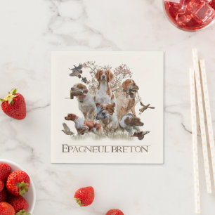 Serviette En Papier Epagneul Breton, Bretagne Espagne