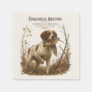 Serviette En Papier Épagneul Breton – Chasse à la Bécasse Art