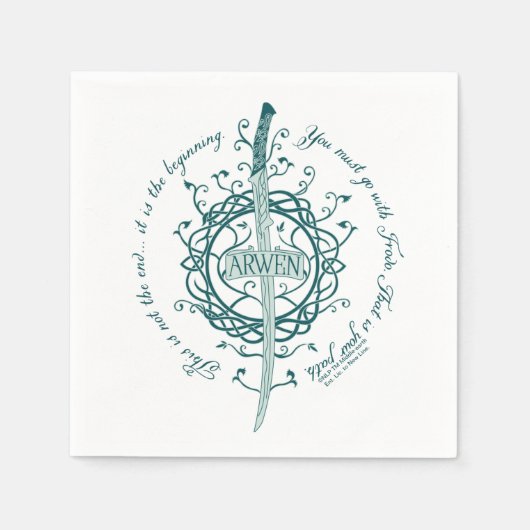 Serviette En Papier Épée elfique ARWEN™ Citation (Devant)