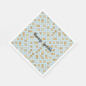 Serviette En Papier Éperche de Parties scintillant en or bleu sirène (Coin)