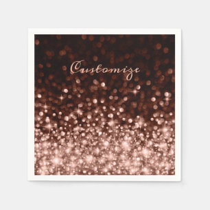 Serviette En Papier Éperche d'or Rose personnalisée