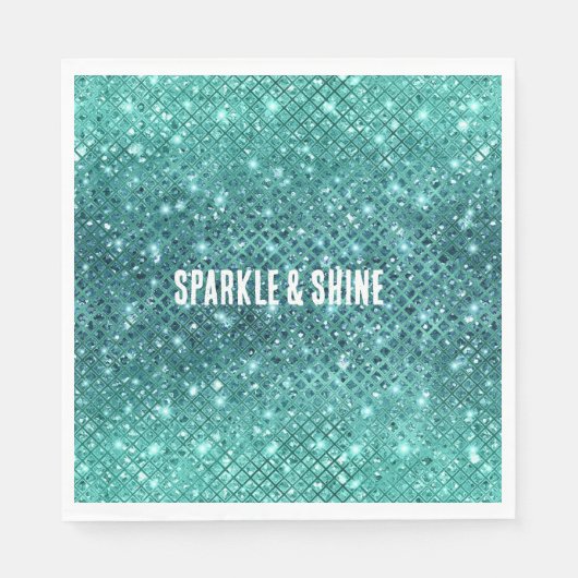 Serviette En Papier Éperche verte Turquoise Aqua (Devant)