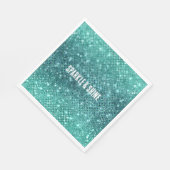 Serviette En Papier Éperche verte Turquoise Aqua (Coin)
