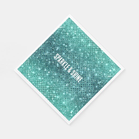 Serviette En Papier Éperche verte Turquoise Aqua (Coin)