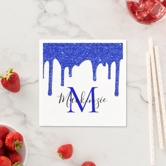 Serviette En Papier Épersion Royal Blue Parties scintillant Drives Mon (En situation)