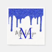 Serviette En Papier Épersion Royal Blue Parties scintillant Drives Mon (Devant)