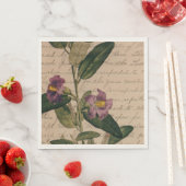 Serviette En Papier Ephémère à fleurs violettes (En situation)