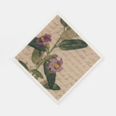 Serviette En Papier Ephémère à fleurs violettes (Coin)