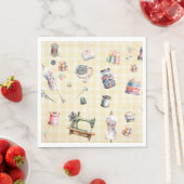 Serviette En Papier Ephémère couture, cercle à coudre, fête (En situation)