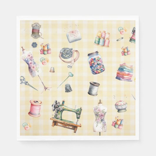Serviette En Papier Ephémère couture, cercle à coudre, fête (Devant)