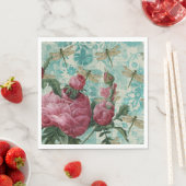 Serviette En Papier Ephémère de libellule rose (En situation)