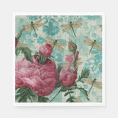 Serviette En Papier Ephémère de libellule rose (Devant)