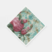 Serviette En Papier Ephémère de libellule rose (Coin)