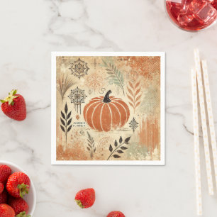 Serviette En Papier Épice citrouille Distressed Encre Automne Saison D