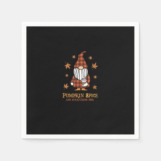 Serviette En Papier Épice citrouille Et Tout Nice Automne Gnome Boire (Devant)