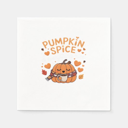 Serviette En Papier Épice citrouille & Tout Nice - Fall Vibes Art (Devant)
