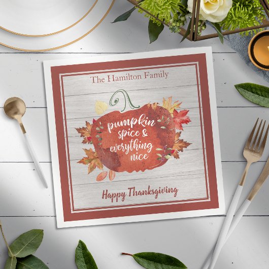Serviette En Papier Épice citrouille & Tout Nice Thanksgiving