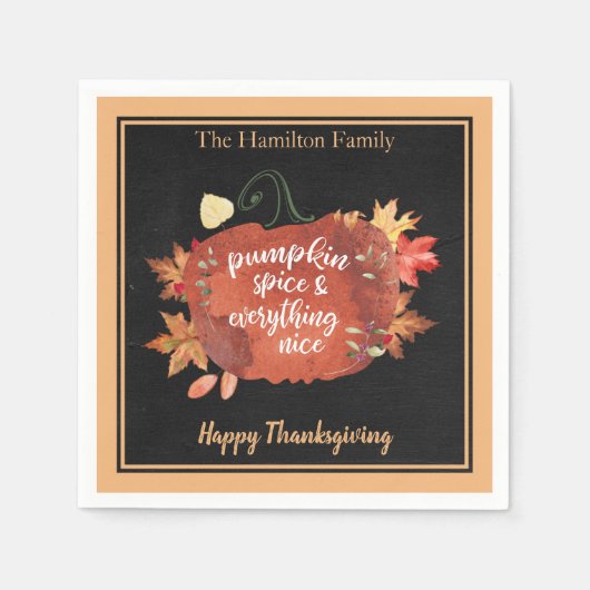 Serviette En Papier Épice citrouille & Tout Nice Thanksgiving (Devant)