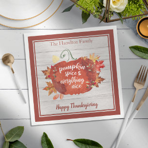 Serviette En Papier Épice citrouille & Tout Nice Thanksgiving Napki