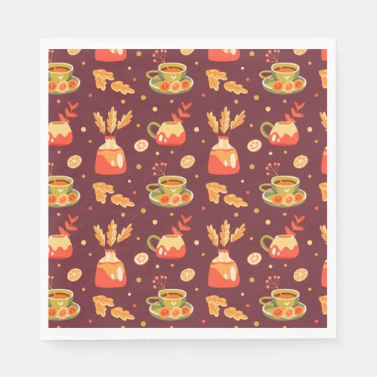 Serviette En Papier Épice de citrouille automnale cosy (Devant)