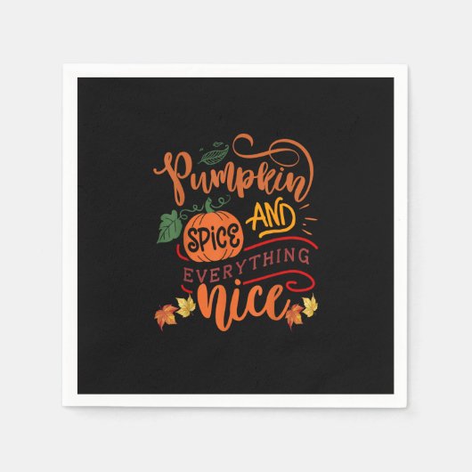 Serviette En Papier Épices citrouilles Et Tout Nice Automne Saison Vin (Devant)