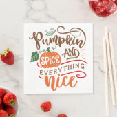 Serviette En Papier Épices citrouilles & Tout Nice Automne Design (En situation)