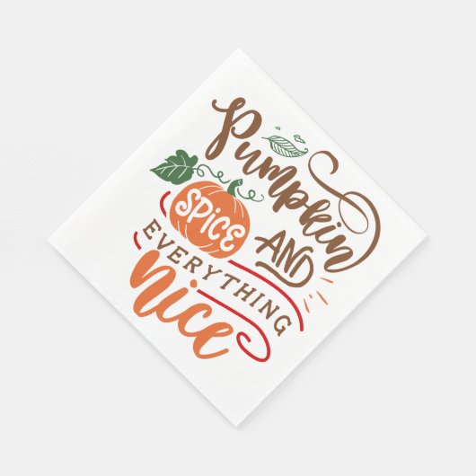 Serviette En Papier Épices citrouilles & Tout Nice Automne Design (Coin)