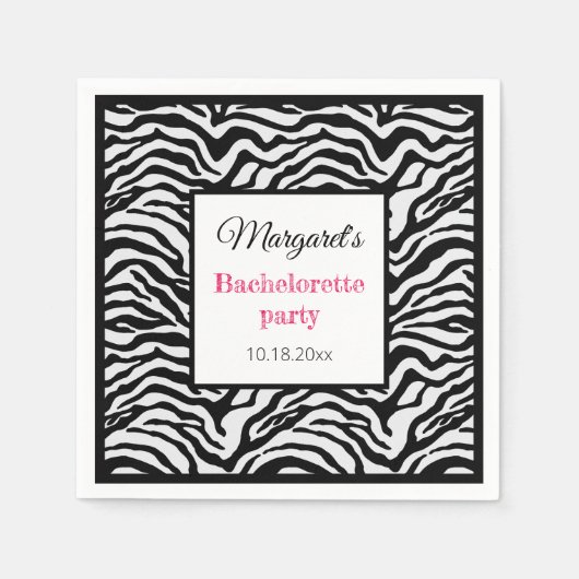 Serviette En Papier Épouse blanche noire classique (Devant)