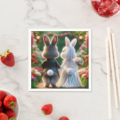 Serviette En Papier Épouse de lapin et salle (En situation)