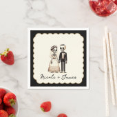 Serviette En Papier Épouse de squelette de dessin + Mariage géant (En situation)