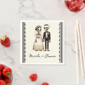 Serviette En Papier Épouse de squelette de dessin + Mariage géant (En situation)