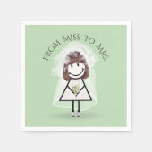 Serviette En Papier Épouse fille en Basket avec Daisy Bouquet (Devant)