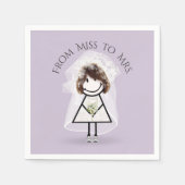 Serviette En Papier Épouse fille en Basket avec Daisy Bouquet (Devant)