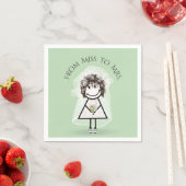 Serviette En Papier Épouse fille en Basket avec Daisy Bouquet (En situation)