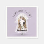 Serviette En Papier Épouse fille en Basket avec Daisy Bouquet (Devant)