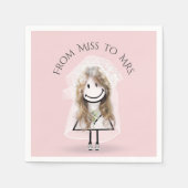 Serviette En Papier Épouse fille en Basket avec Daisy Bouquet (Devant)