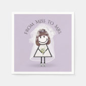 Serviette En Papier Épouse fille en Basket avec Daisy Bouquet (Devant)