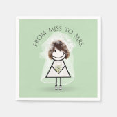 Serviette En Papier Épouse fille en Basket avec Daisy Bouquet (Devant)